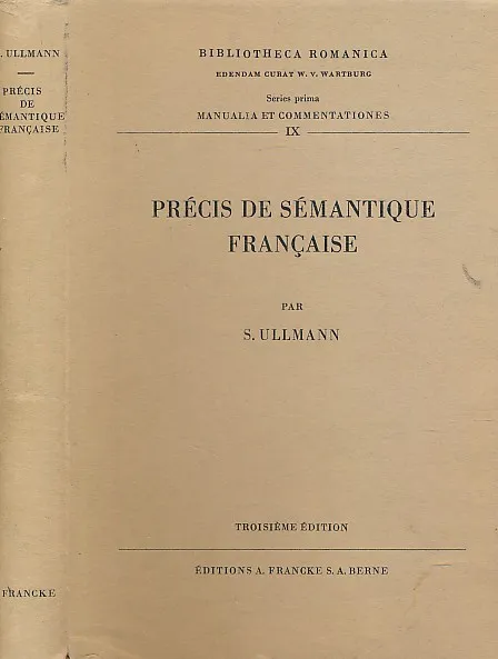 Precis De Semantique Francaise