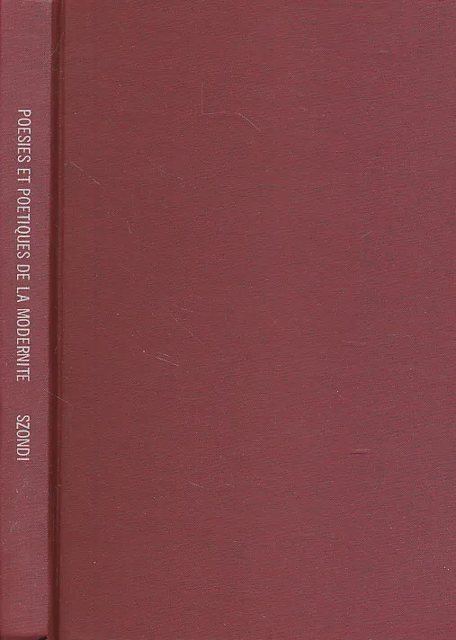 Poésies et poétiques de la modernité