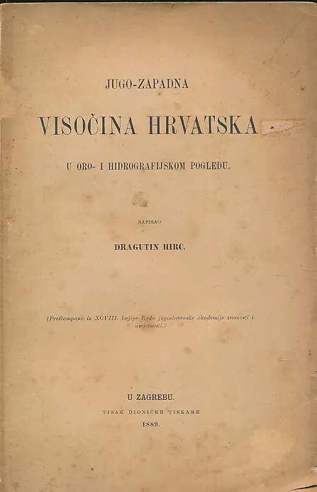Jugo-zapadna visočina Hrvatska u ORO i hidrografijskom pogledu