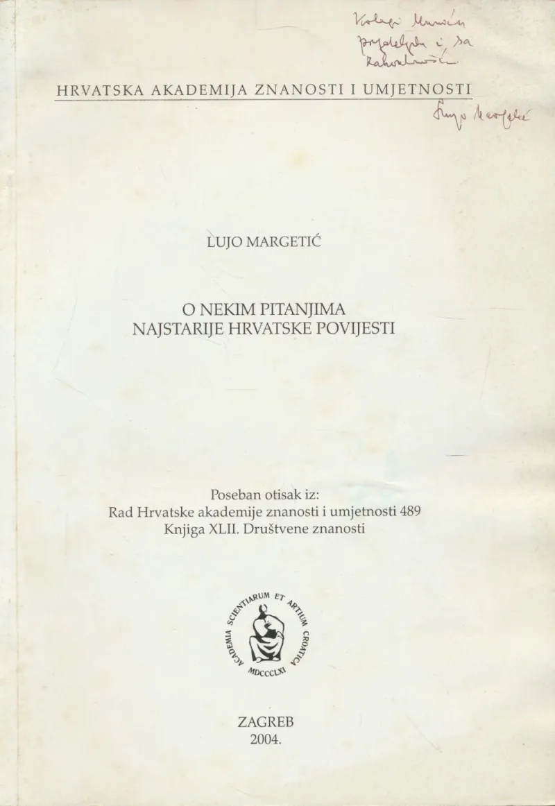 O nekim pitanjima najstarije hrvatske povijesti