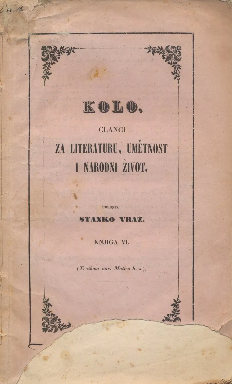 Kolo. članci za literaturu, umetnost i narodni život. knjiga VI