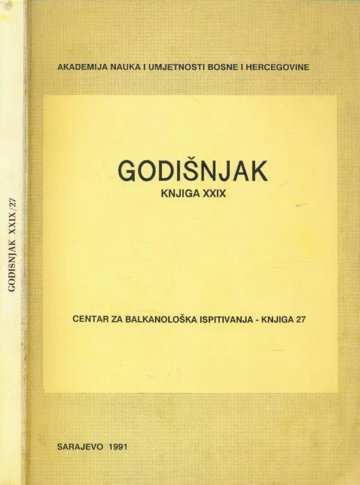Godišnjak : knjiga XXIX, Centar za balkanološka ispitivanja - knjiga 27