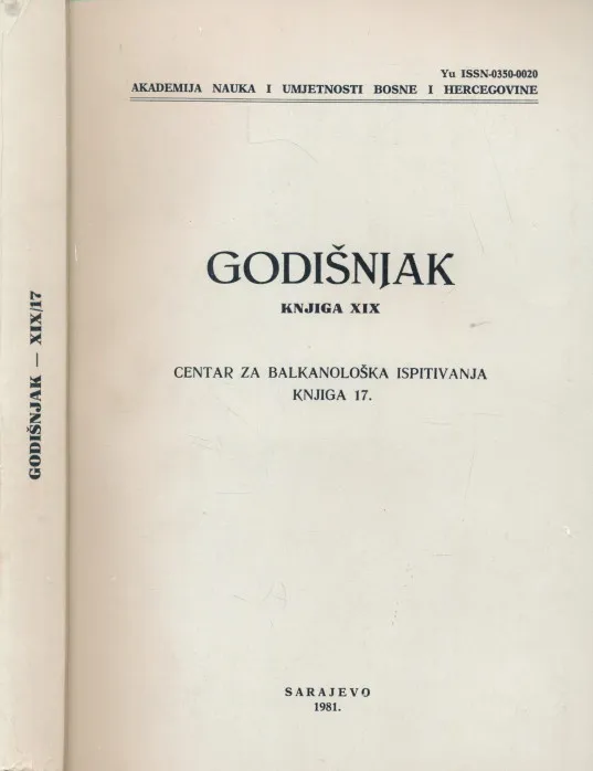 Godišnjak knjiga XIX. Centar za balkanološka ispitivanja knjiga 17.