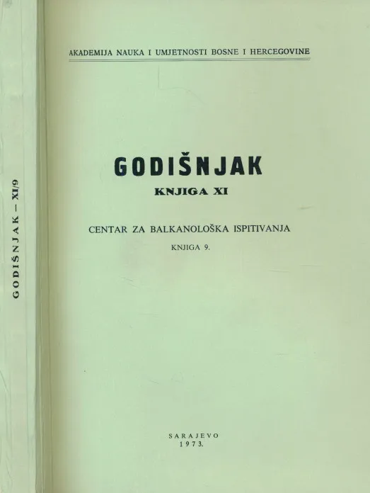 Godišnjak knjiga XI. Centar za balkanološka ispitivanja knjiga 9.
