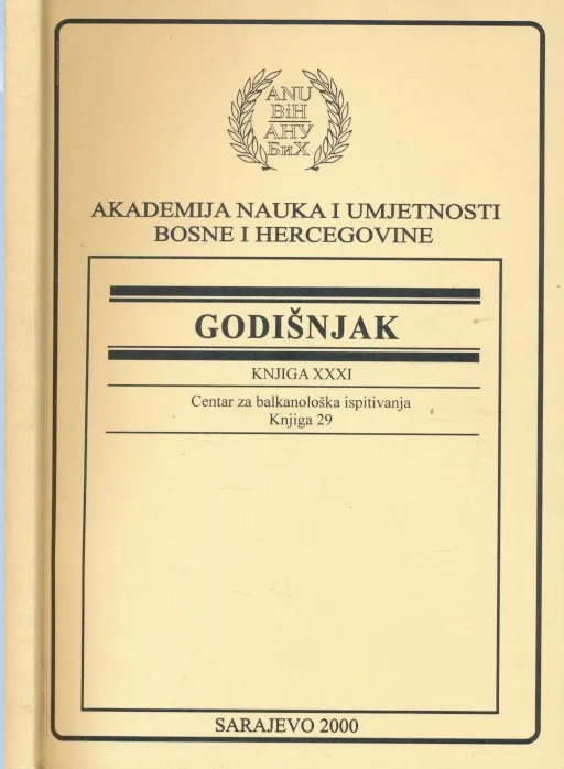 Godišnjak : knjiga XXXI. Centar za balkanološka ispitivanja, knjiga 29