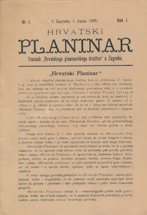 Hrvatski planinar 1/1898 (reprint)
