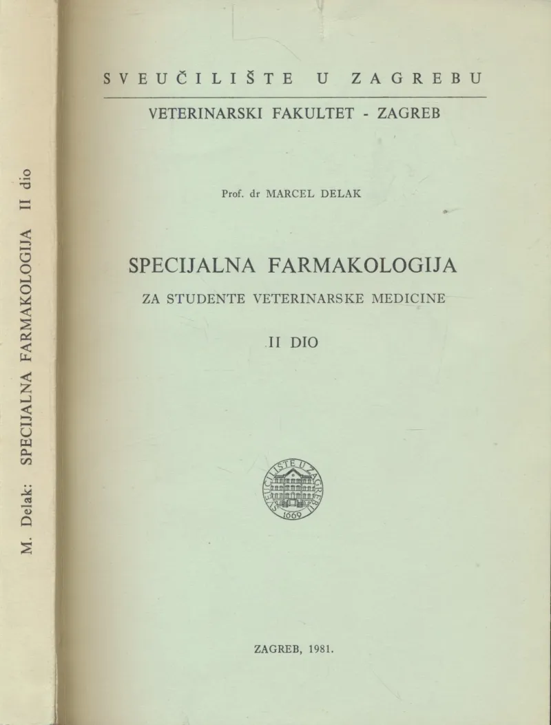 Specijalna farmakologija : za studente Veterinarske medicine II dio