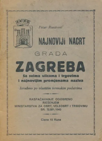 Najnoviji nacrt grada Zagreba sa svima ulicama i trgovima i najnovijim promjenama naziva