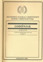 Godišnjak : knjiga XXXI. Centar za balkanološka ispitivanja, knjiga 29