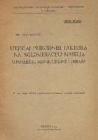 Utjecaj prirodnih faktora na aglomeraciju naselja u području Bosne, Ukrine i Vrbasa